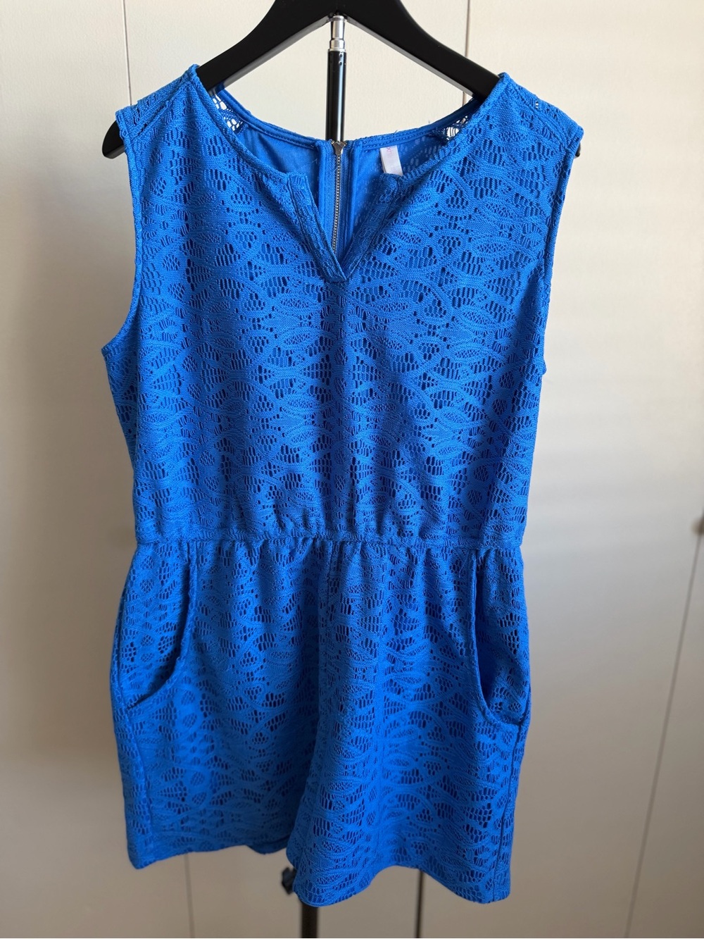 Xhilaration Royal Blue Lace Skater Romper for Girls